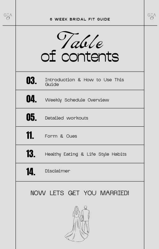6 Week Bridal Guide