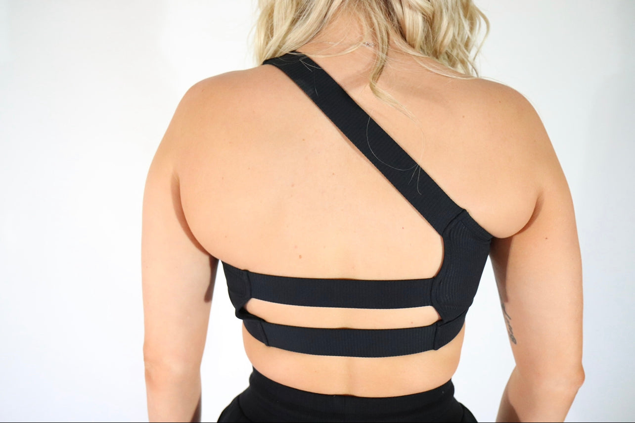 Ebony One Shoulder Sports Bra