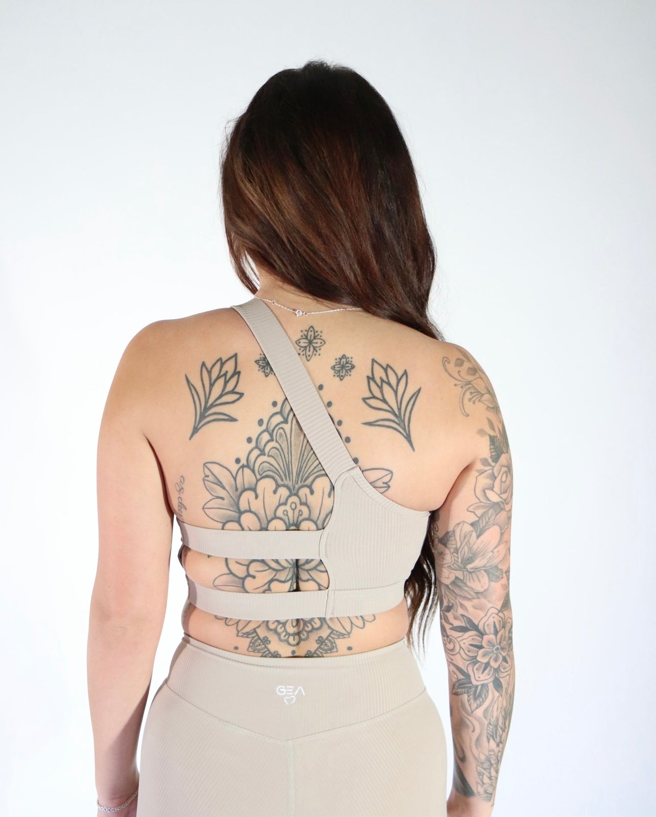 Khaki One Shoulder Sports Bra