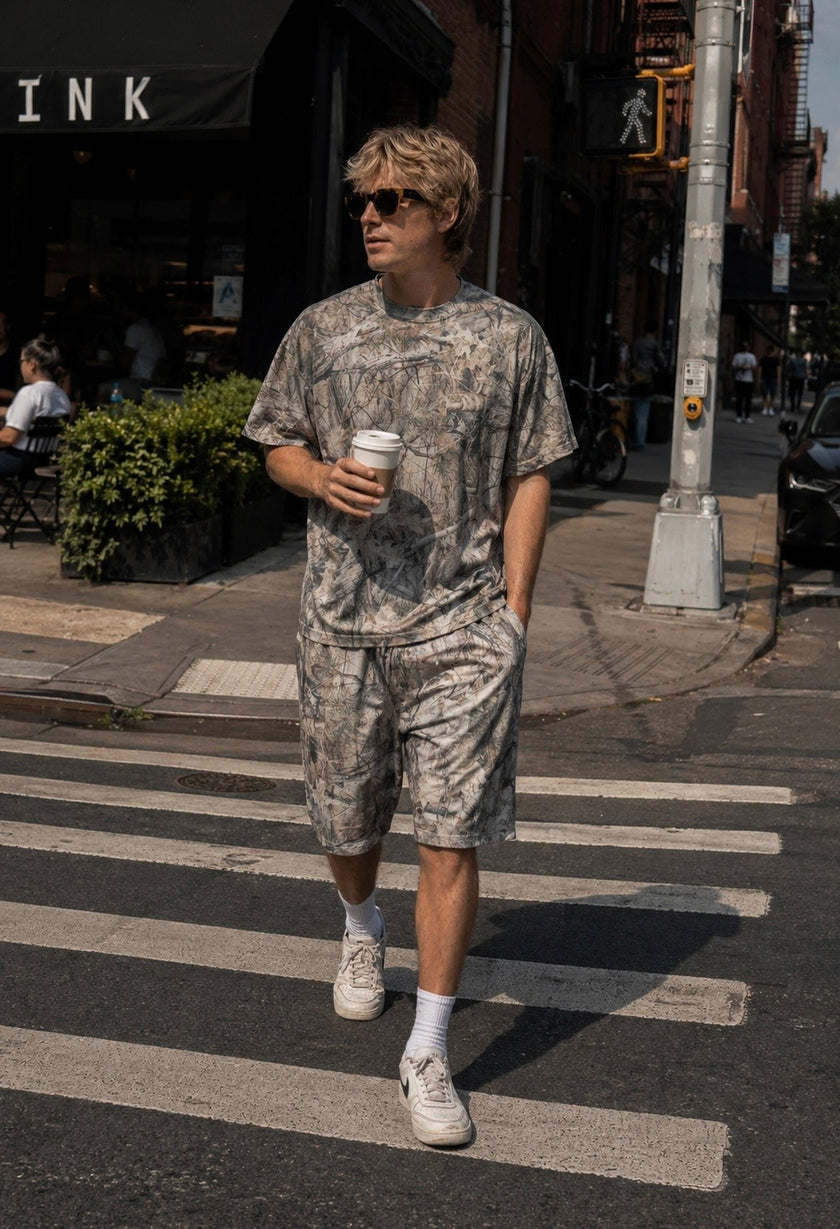 Camo Unisex Oversized Tee & Short Set