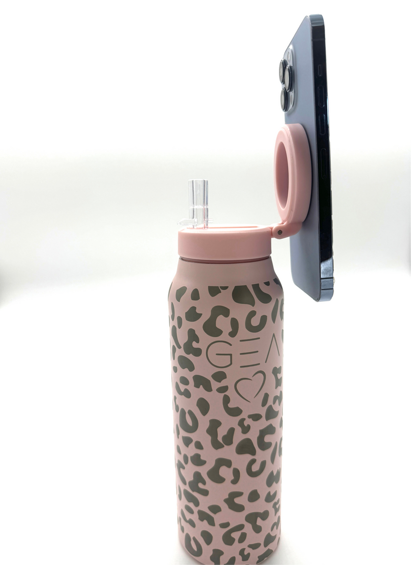 Mag Safe Leopard 24oz Water Bottle