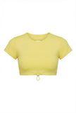 Yellow crop top on a white background
