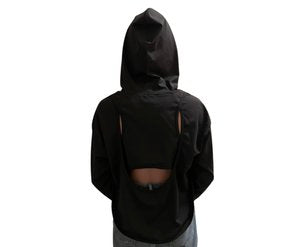 Open Back Hooded Jacket