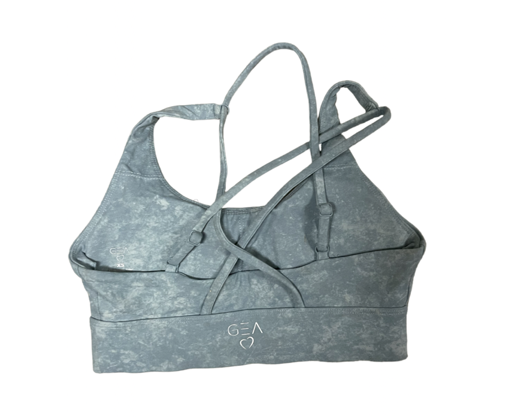Gea Light Blue Marble Sports Bra